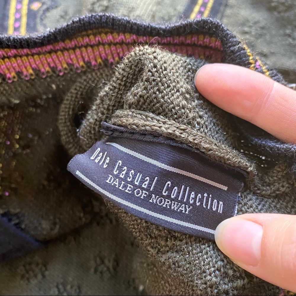 DALE OF NORWAY Olive and Violet Embroidered Cardigan,size Large - Picture 3 of 8